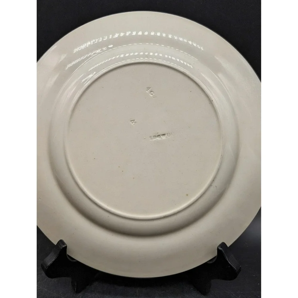 Antique Wedgwood Edme Creamware Salad Plates Set of 5 Ribbed Laurel Rim England‎